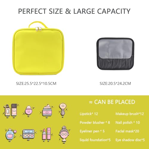 Makeup Bag with Led Mirror (Yellow / with LED mirror)