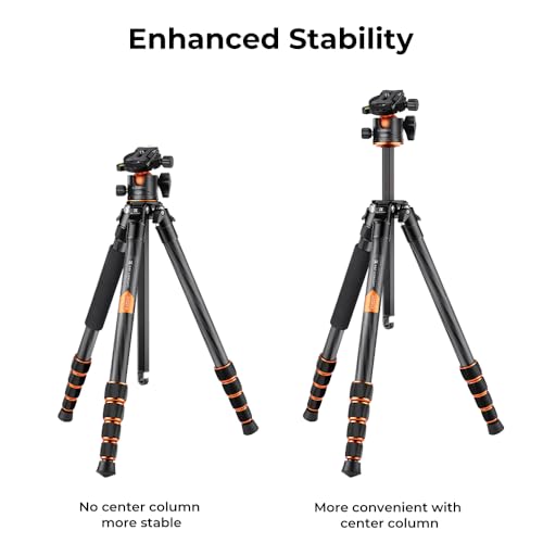 62" Carbon Fiber Camera Tripod (Black Orange)