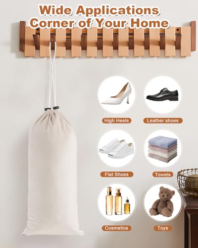 6 Pcs Single Shoe Bags for Travel (Beige / 17.3"x8.6")