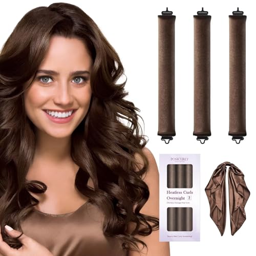 Heatless Hair Curler Overnight Curls (Brown(Pack of 3))