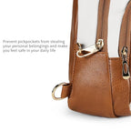 Crossbody Bags for Women Anti Theft Vegan Leather Sling Bag RFID Blocking Chest Bag for Travel (Beige Brown-02)