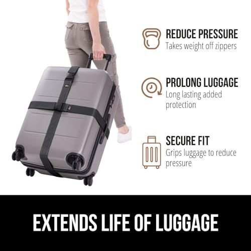 Heavy Duty Luggage Straps for Suitcase (Black)