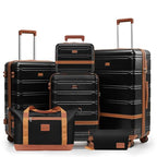 Luggage Sets with spinner wheels (Black(New) / 6 piece sets （14/20/24/28/DB/TB))