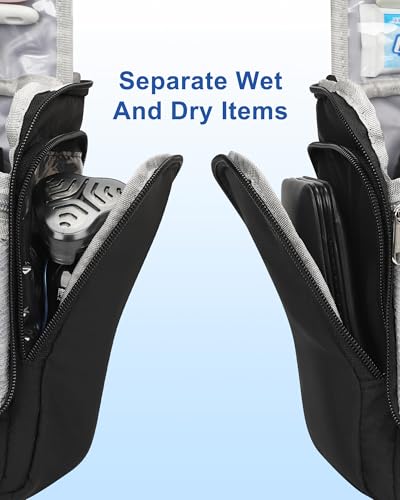 Hanging Toiletry Bag for Men and Women (Black / Large)