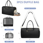 Women Weekender Travel Duffle Bag (26-Black Basic - 3 PCS / Large)