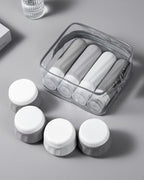 Travel Size Toiletries 8 Pack (3oz bottle 3oz jar / Proper Gray)