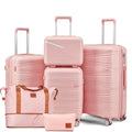 Luggage Sets 6 Piece Expandable Suitcase (Pink / 6 Piece Set (14in/20in/24in/28in/DB/TB))