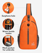 Crossbody Sling Backpack Sling Bag Travel Hiking Daypack (Z-orange / Small)