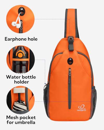 Crossbody Sling Backpack Sling Bag Travel Hiking Daypack (Z-orange / Small)