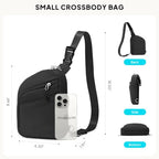 Anti Theft Crossbody Travel Bag for Women Men (1-black)