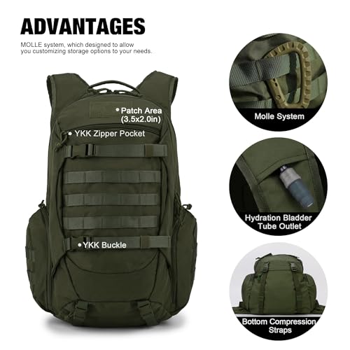 35L Tactical Backpack for Men (Army Green)
