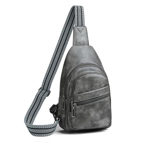 Sling Bag Crossbody Bags for Women Small Cross Body Bag Fanny Packs Chest Sling Purse for Daily Travel Leisure Sport (2-2 Dark Grey)