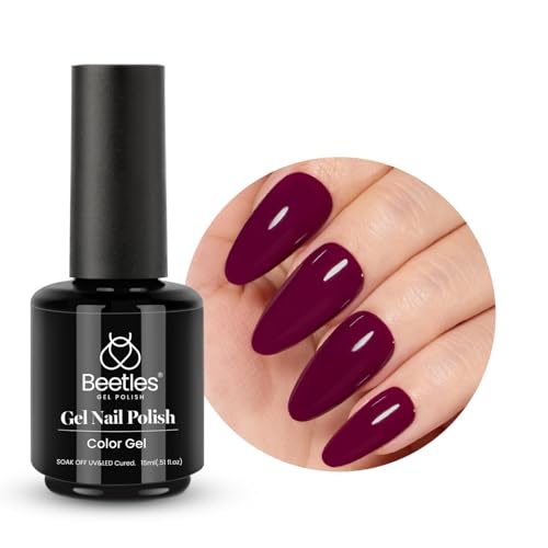 Beetles Dark Red Gel Polish (C - Creme Red | Mellow Plum)