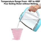 2 Pack Silica gel Collapsible Travel Cup 270ml (Pink & Green)
