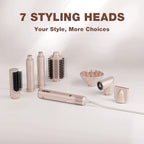 7-in-1 Air Multi-Styler & Hair Dryer Brush with Auto-Wrap Curlers (Pink)