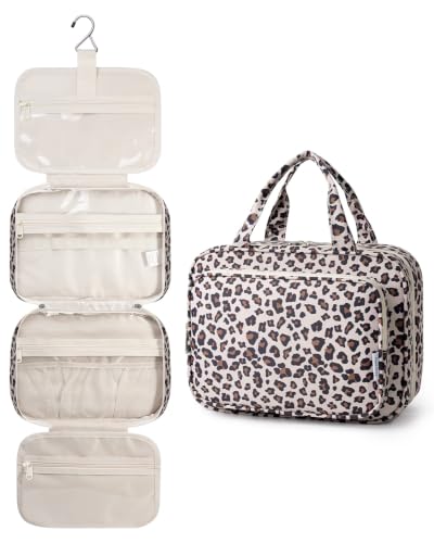Travel Toiletry Bag for Women (Y-Leopard / Large)