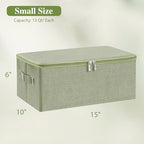 Fabric Storage Bins with Zipper Lids (Green / Small (Pack of 2))