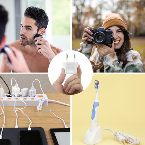 6 Pack European Travel Plug Adapter (6 Pack White)