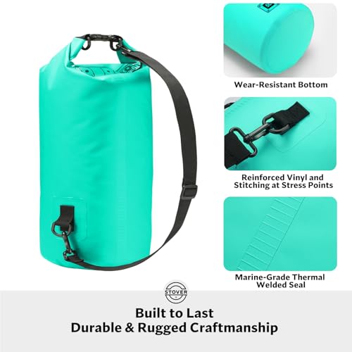 5/10/25/30/40L Waterproof Dry Bag, Small Lightweight Roll Top Dry Bag Backpack w/Waterproof Phone Case, Kayaking, Travel, Hiking, Fishing, Tubing, Camping, the Beach, Men/Women (Teal) (5/10l Teal / 5L)