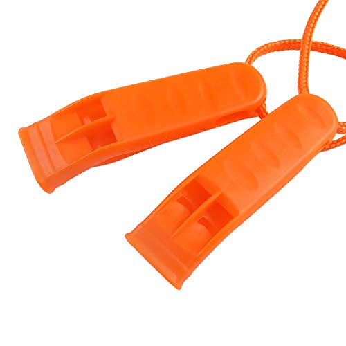 10 Pcs Safety Whistle Marine Plastic Whistles for Emergency (Orange)