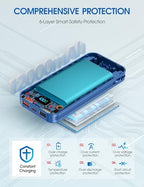 Portable Charger 12000mAh Fast Charging w (Steel Blue)