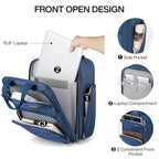16 Inch Expandable Carry on Luggage with 2 Wheels Airline Approved (Blue / 16 Inch EXT)