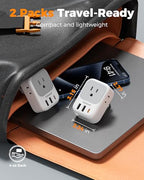 2 Pack Type E F Plug Adapter (White grey-Type E/F)