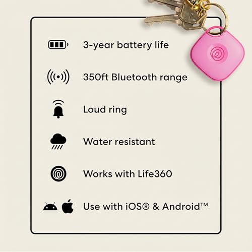 Tile Bluetooth Tracker (Pink Punch / 1-Pack)