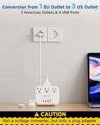 European Travel Plug Adapter (Type C/G/A-Most Countries-5FT)