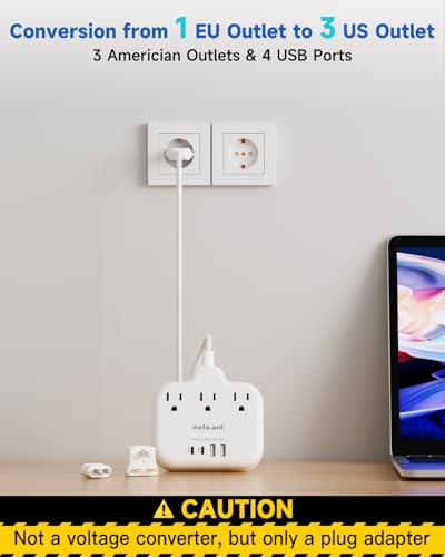 European Travel Plug Adapter (Type C/G/A-Most Countries-5FT)
