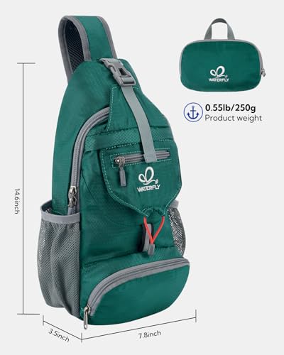 Packable Small Crossbody Sling Backpack Shoulder Chest Bag Daypack for Hiking Traveling (Turquoise)