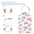 Luggage Tags Privacy Cover ID Label for Travel Bag Suitcase (Dreamy Rainbow)