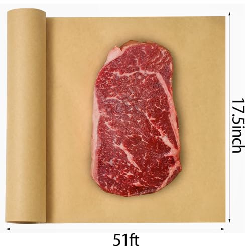 17.5” x 51’ Brown Butcher Paper Roll for Smoking Meat (Brown / 17.5 inches x 51 feet)