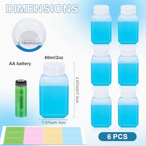 2oz Leak Proof Plastic Bottles with Caps (Translucent / 2oz)