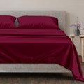 100% Egyptian Cotton Split King Sheets Sets for Adjustable Bed (Split King / 09 - Burgundy)