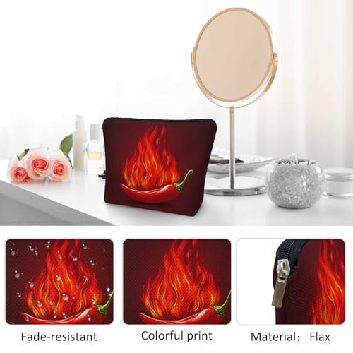 Chili Pepper Cosmetic Travel Bag For Toiletries (9 x 7.1 inch / Chili Pepper)