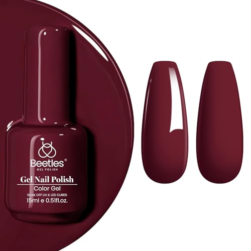Beetles Burgundy Gel Nail Polish (C - Creme Red | Oxblood Red)