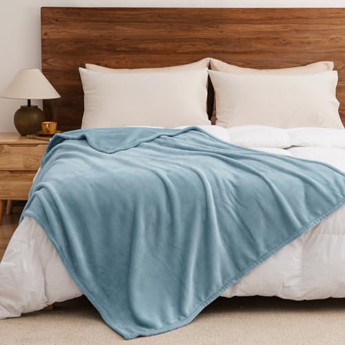 Fleece Throw Blanket 50x60 (Dusty Blue / Throw(50" X 60"))