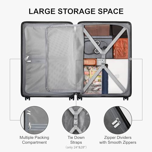 Black Luggage Sets 3 Piece (Black / 20/24/28-Inch)