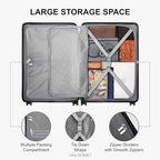 Black Luggage Sets 3 Piece (Black / 20/24/28-Inch)
