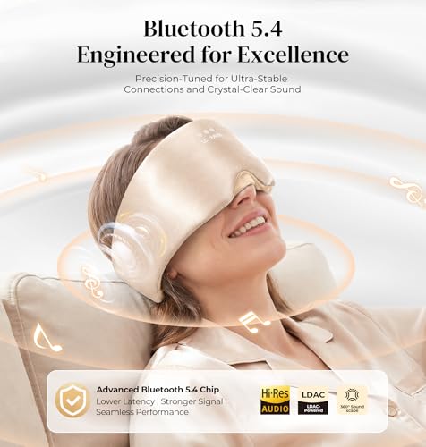 3D Silk Bluetooth Sleep Mask (Champagne)