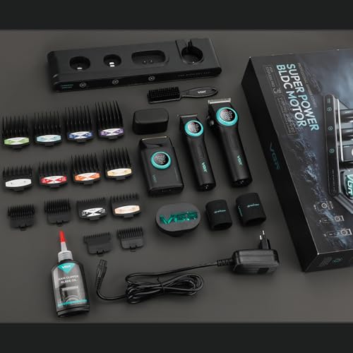 001/977/377 3-in-1 Barber Kit with Clipper Trimmer Foil Shaver, Black (001 3 in 1 Black)
