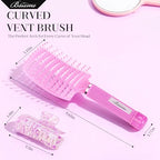 Hair Brush with Hair Clips (Pinkish Purple)