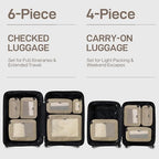TripCozy Compression Packing Cubes (Khaki / Set of 6)