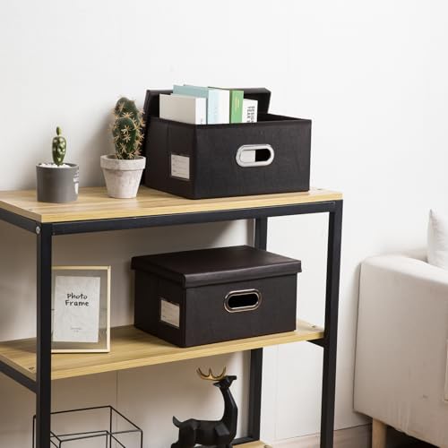 Collapsible Storage Box with Lid [3 (Black / Small(3-Pack))