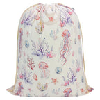 Canvas Laundry Bag with Handles & Drawstring 30"Wx35"H (Dreamy Jellyfish L+ / L+ 30"Wx 35"H┃1 Pack)