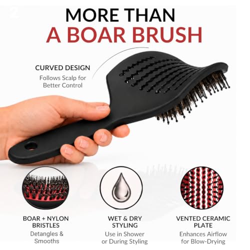 Curved Vented for Blow Drying (Red / Large)