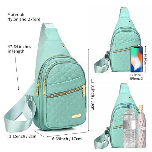 Small Sling Bag For Women Men Casual Crossbody Sling Backpack (Green-8003)