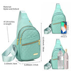 Small Sling Bag For Women Men Casual Crossbody Sling Backpack (Green-8003)