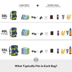 30/40/55L Waterproof Dry Backpack & Phone Case- X-Large Floating Dry Bag for Kayaking, Travel, Hiking, Fishing, Camping, Motorcycles & Beach, Heavy-Duty Roll Top Men/Women (Yellow) (Yellow / 40L)
